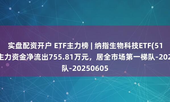 实盘配资开户 ETF主力榜 | 纳指生物科技ETF(513290)主力资金净流出755.81万元，居全市场第一梯队-20250605